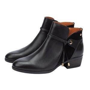 Pikolinos Womens Daroca Ankle Booties EU 39 US 8.5 Black Leather NIB